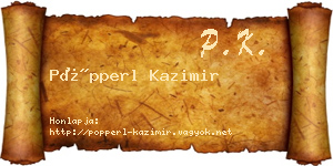 Pöpperl Kazimir névjegykártya